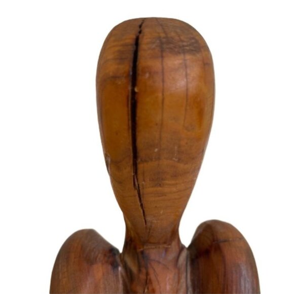 Hand Carved Pelican Sculpture Solid Wood Large Heavy 13" x 5.5" Vintage 1999 - Picture 6 of 7